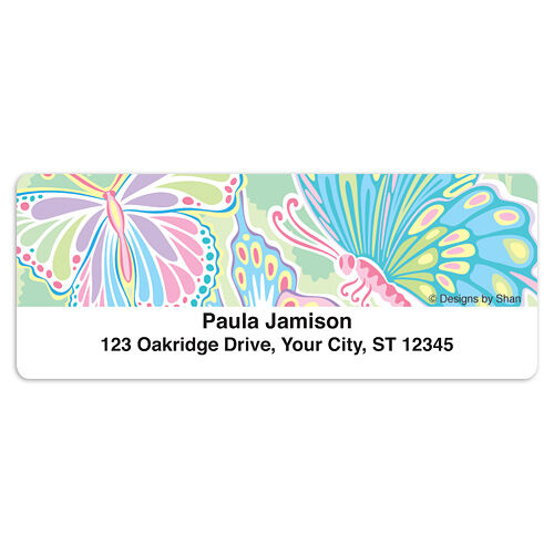 Designs by Shan Psychedelic Butterflies Sheet Labels