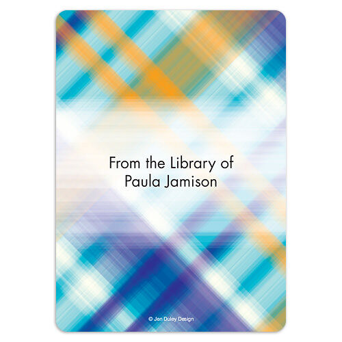 Brushed Plaid Book Plate Labels