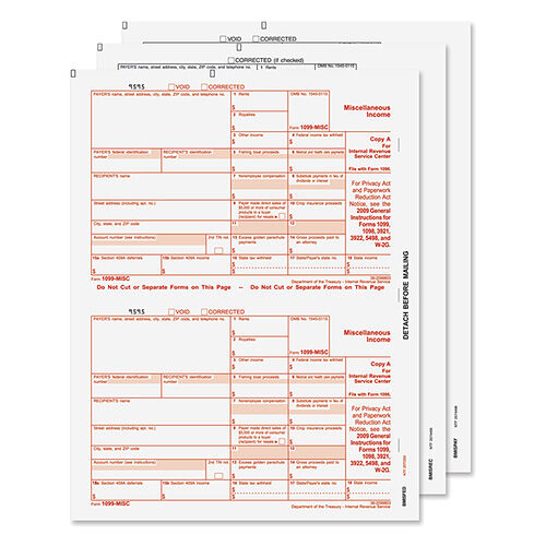 1099-MISC Laser Set 3-Part (Peachtree & Quickbooks Compatible)