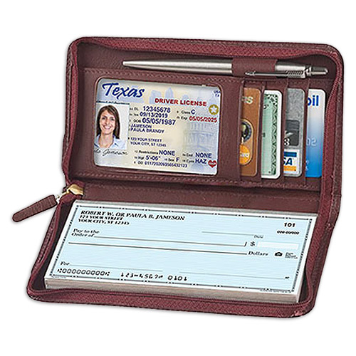 Burgundy Zippered Leather Cover