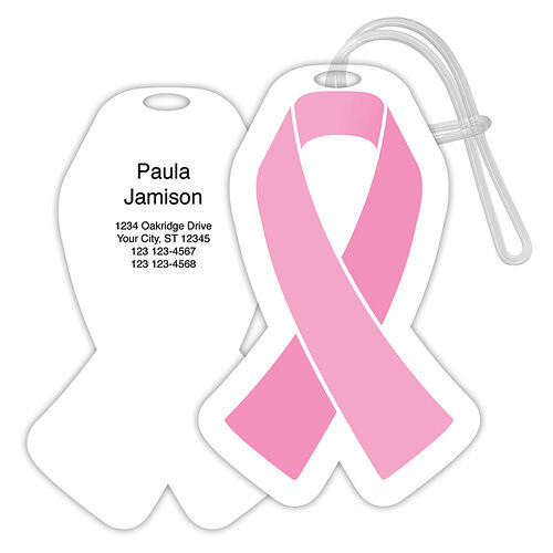 Pink Ribbon Luggage Tag - Cutout