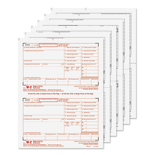 W-2 Laser Set 6-Part Tax Forms (Quicken & Quickbooks Compatible)