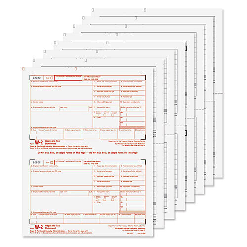 W-2 Laser Set 8-Part Tax Forms (Quicken & Quickbooks Compatible)