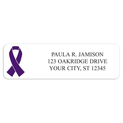 Purple Ribbon Awareness Sheet Labels