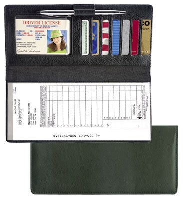 Black Leather Deposit Ticket Cover | Checks In The Mail