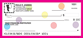 Order Whimsical, Fun Checkbook Covers and address labels - Polka Dotted Monogram Checks