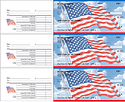 Patriotic Checks, Patriotic Checkbook Covers, Patriotic Address Labels Online - Stars & Stripes Desk Checks