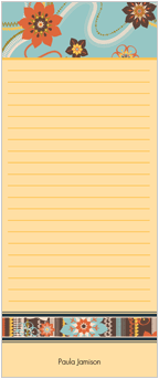 Blue Carnation Long Note Pads