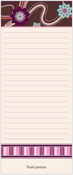 Brown Carnation Long Note Pads