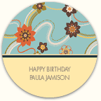 Blue Carnation Round Labels